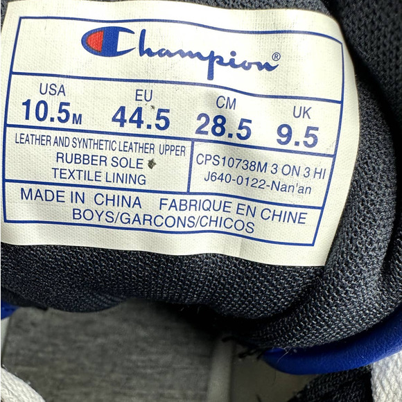 CHAMPION 3 ON 3 HI TOP MEN SNEAKERS BLACK MULTI COLOR NEW SIZE 10.5 - Picture 6 of 7